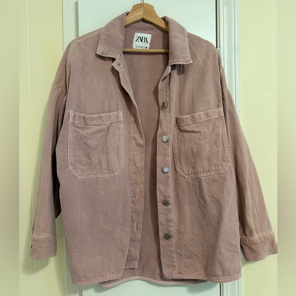 Zara mauve oversized button up